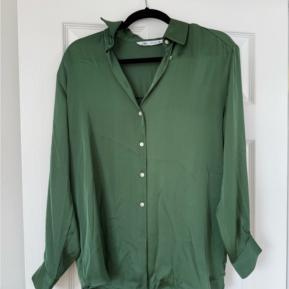 Silky Zara Emerald Green Blouse